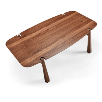 Refined architectural Modesign York dining table crafted from wood with satin finish in brown tone