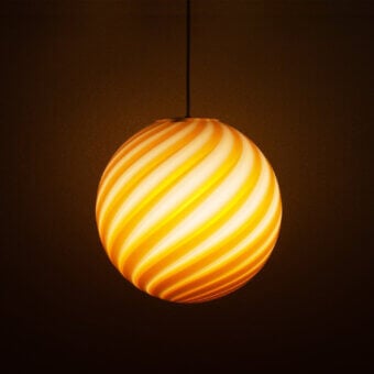 1295 Murano Candy Suspension Lamp - Honey Yellow