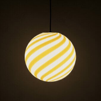 1295 Murano Candy Suspension Lamp - White & Yellow