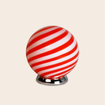 1295 Murano Candy Table Lamp - Red & White