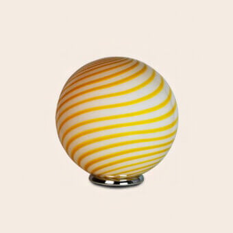 1295 Murano Candy Table Lamp - White & Yellow