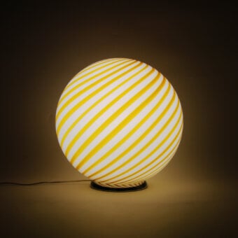 1295 Murano Candy Table Lamp - White & Yellow