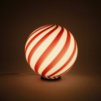 1295 Murano Candy Table Lamp - Wild Cherry