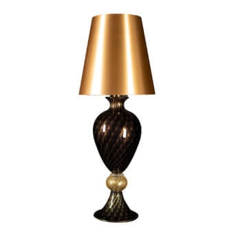1295 Murano Venezia Table Lamp - Black & 24k Gold Leaf