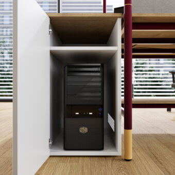 Side Cabinet Unit with CPU holder & lock, size: 15″3/4W x 27″1/2D x 29″1/8H