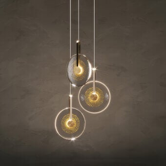 Paolo Castelli Golden Disc Suspension Lamp