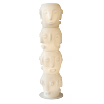 Stunning Slide Threebù floor lamp in off-white synthetic material with matte semi-translucent finish