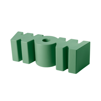 Contemporary Slide Wow bench in vibrant green polyethylene with matte finish