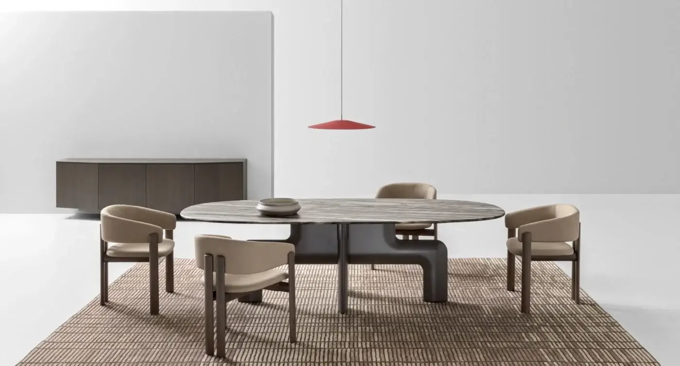 Refined Ditre Italia Biarritz armchair with light beige textile upholstery and dark brown wooden frame crafted with a smooth finish