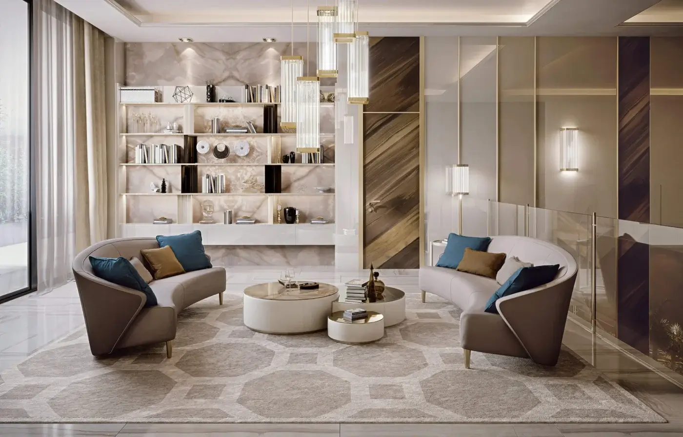 Distinguished Bizzotto Italia Wave sofa in neutral beige textile with a lacquered metal structure embodies contemporary luxury