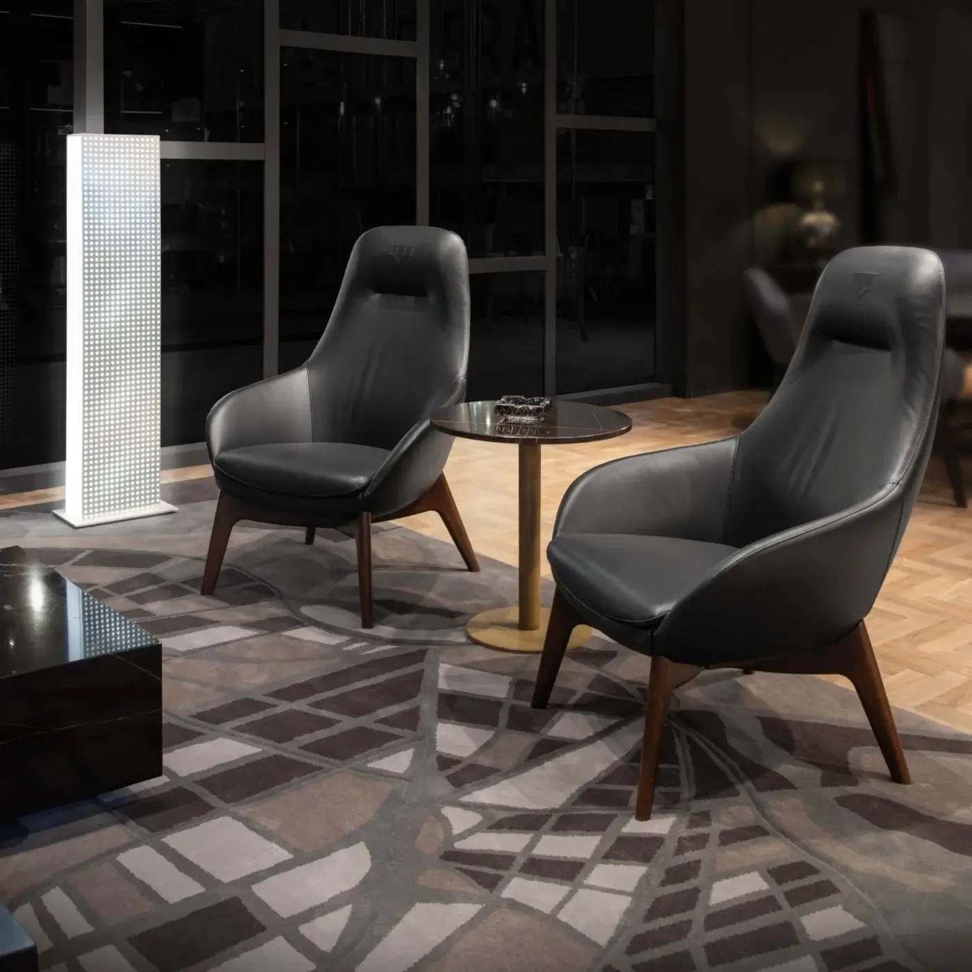 Superior WAYNE Enterprises WE-037 side table with marble top and muted gold metal base crafted in Italy