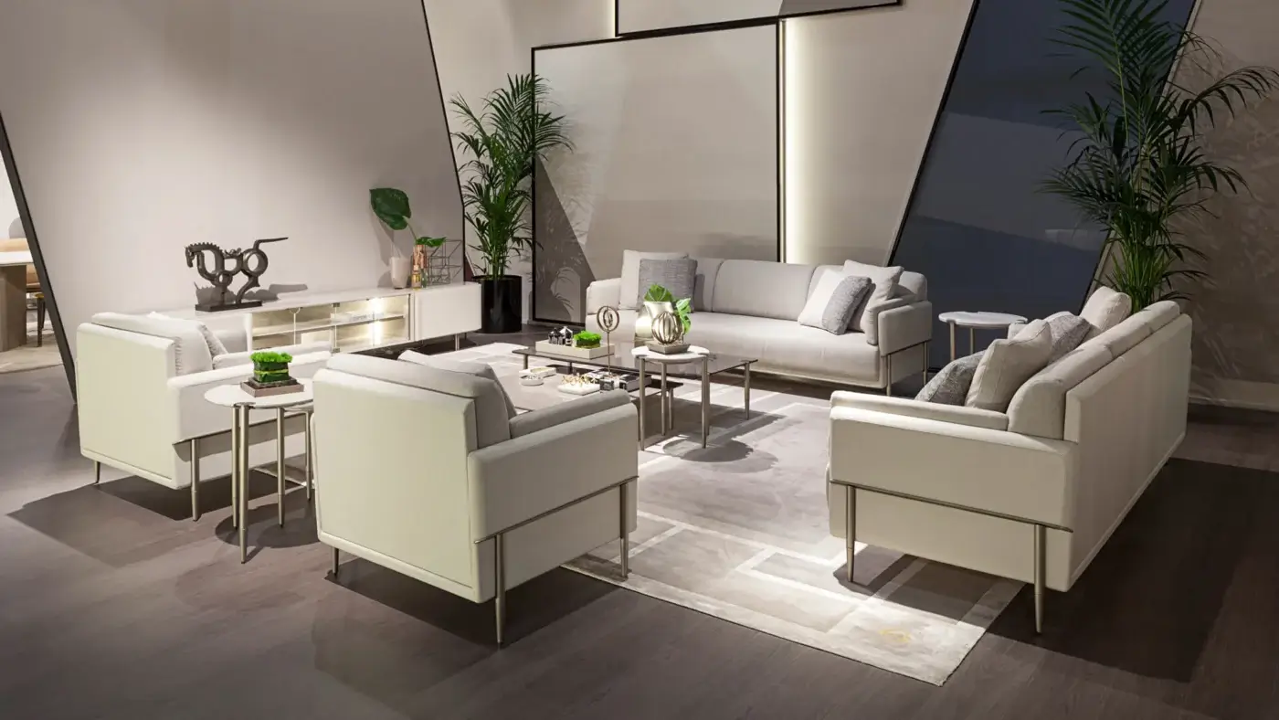 Exclusive Turri Zero TV stand with glass doors, lacquered wood shelf and coated leather side compartments