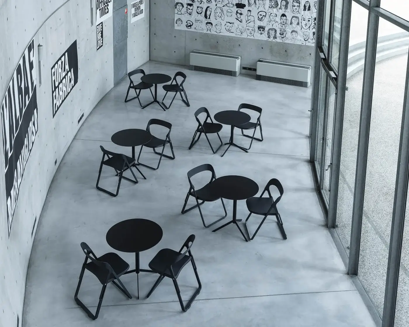 Distinctive Casamania Bek chair in matte black with fiberglass-reinforced injection molding and smooth sliding supports