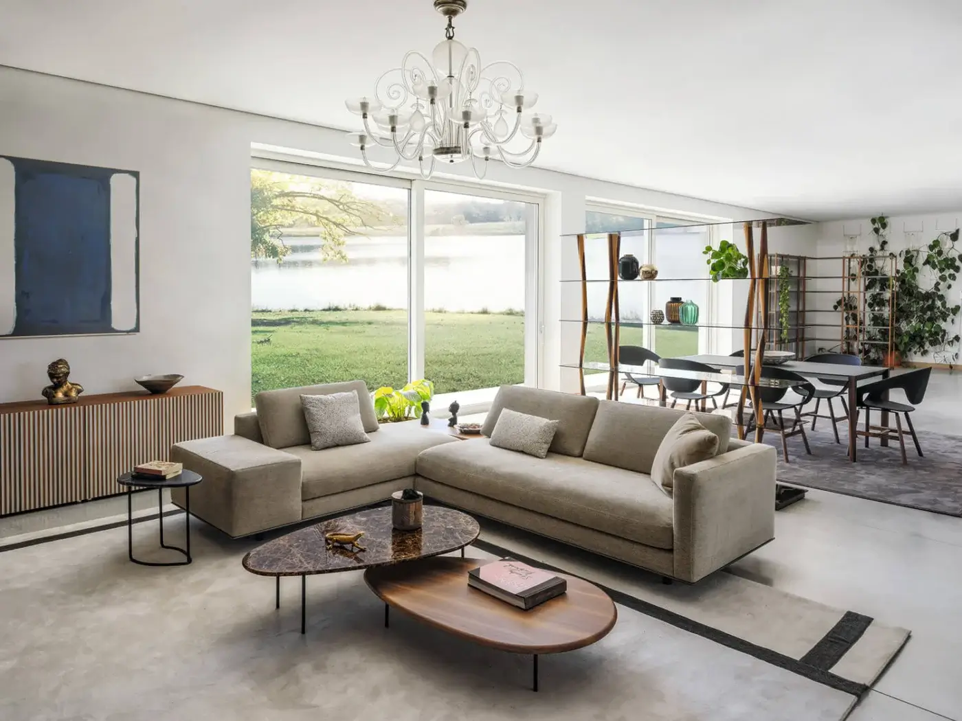 Superior Casamania Lily coffee table with an elongated oval top crafted in wood and a matte finish