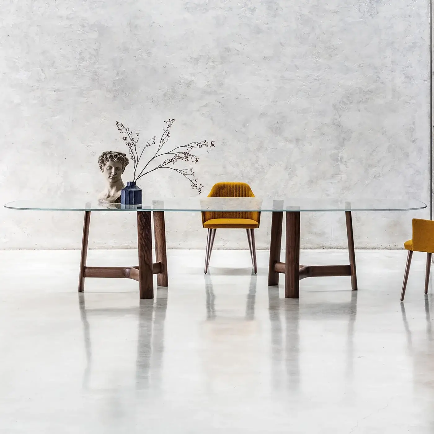 Distinguished Bross Break armchair with fully upholstered premium fabric and dark brown wood legs with a matte finish