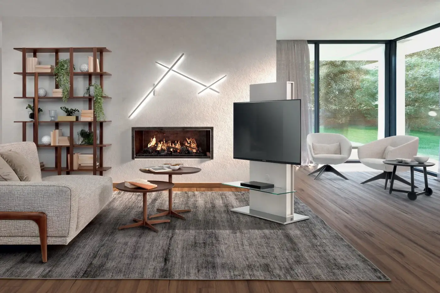 Exceptional Pacini & Cappellini Mya lounge chair with light beige fabric and solid ash wood base in a matte finish