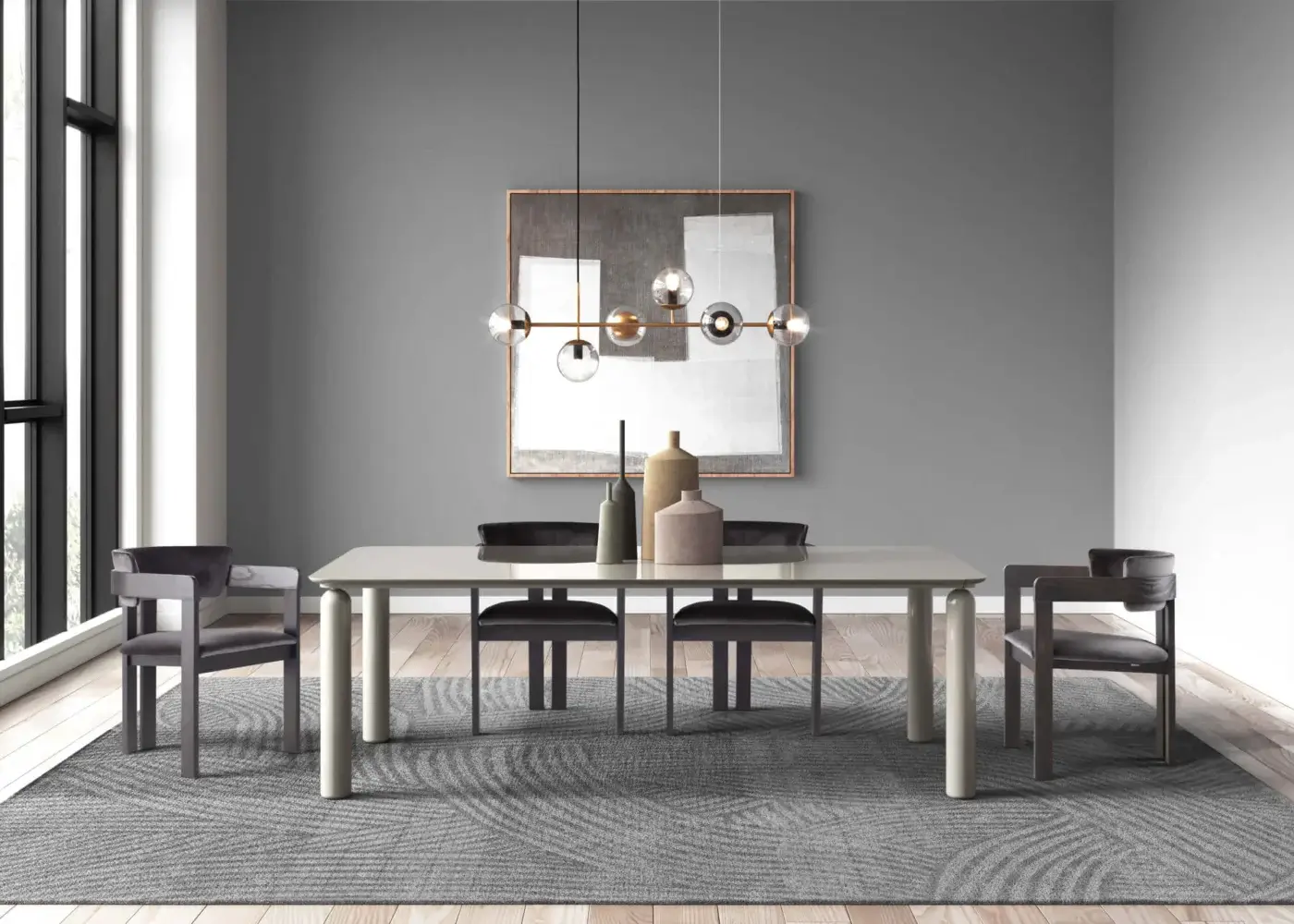 Distinguished Pacini & Cappellini Gio table with a wooden base and smooth light-colored wood top creating a clean aesthetic