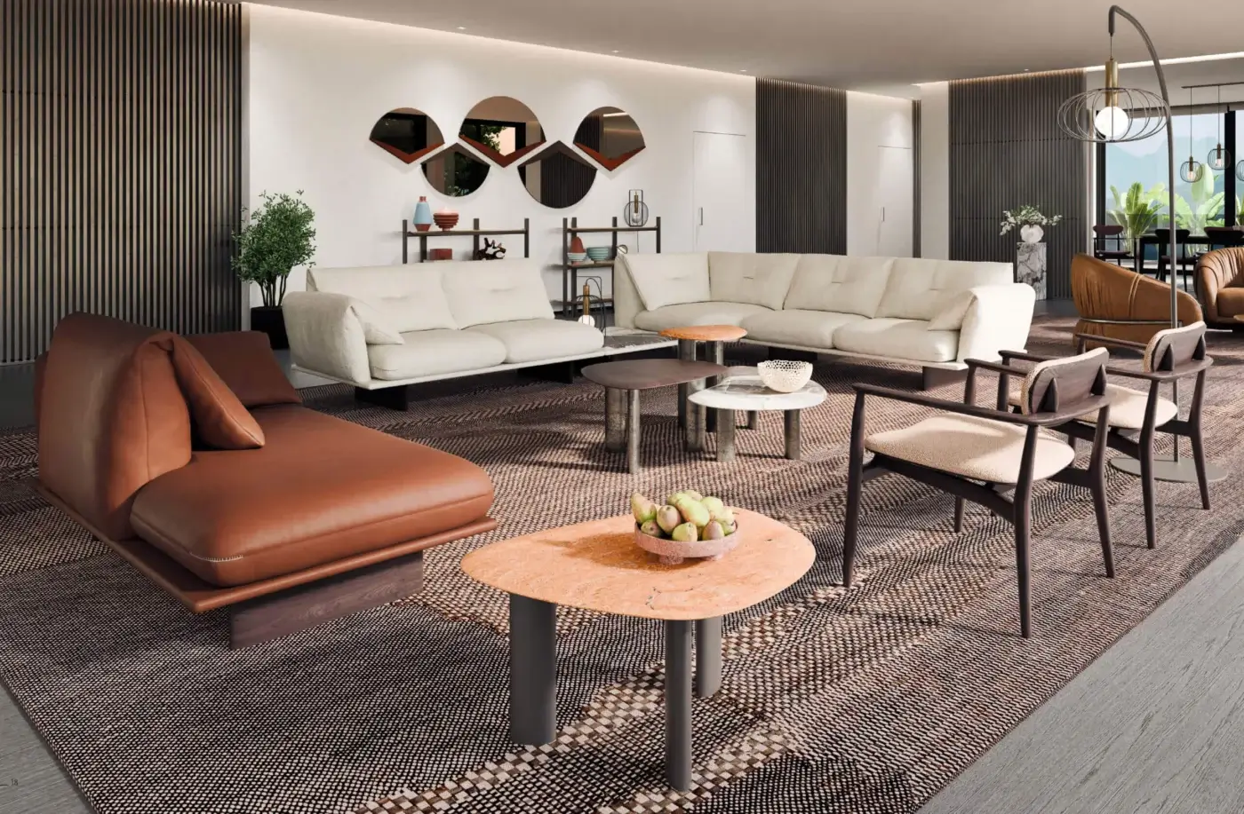 Distinguished Borzalino Egeo coffee table with organically shaped stone-like tabletop and glossy polished marble surface built with a matte dark steel pedestal