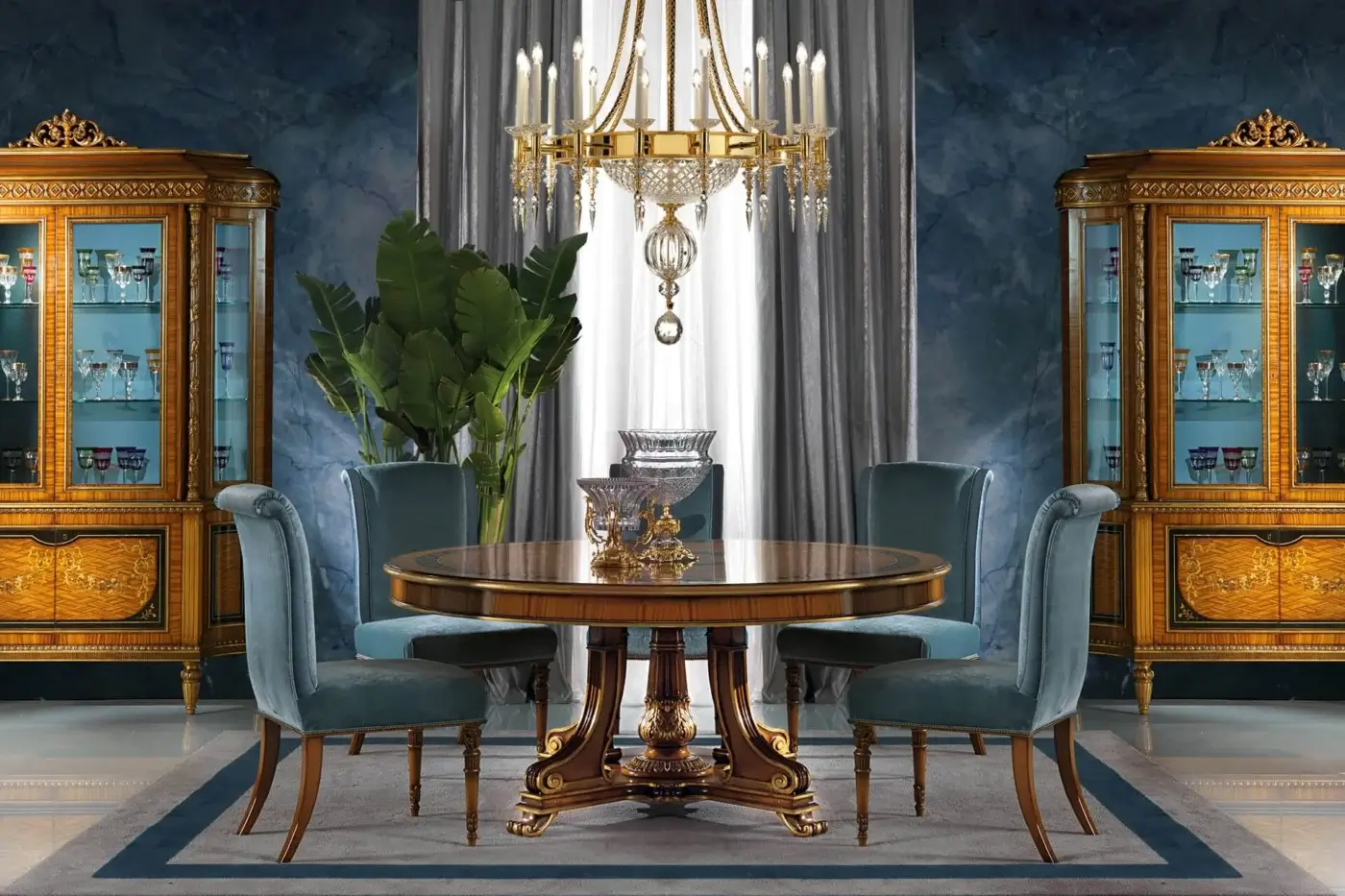 Luxury Zanaboni T/5140-180 table crafted in warm brown citronnier wood and ebony with a glossy finish