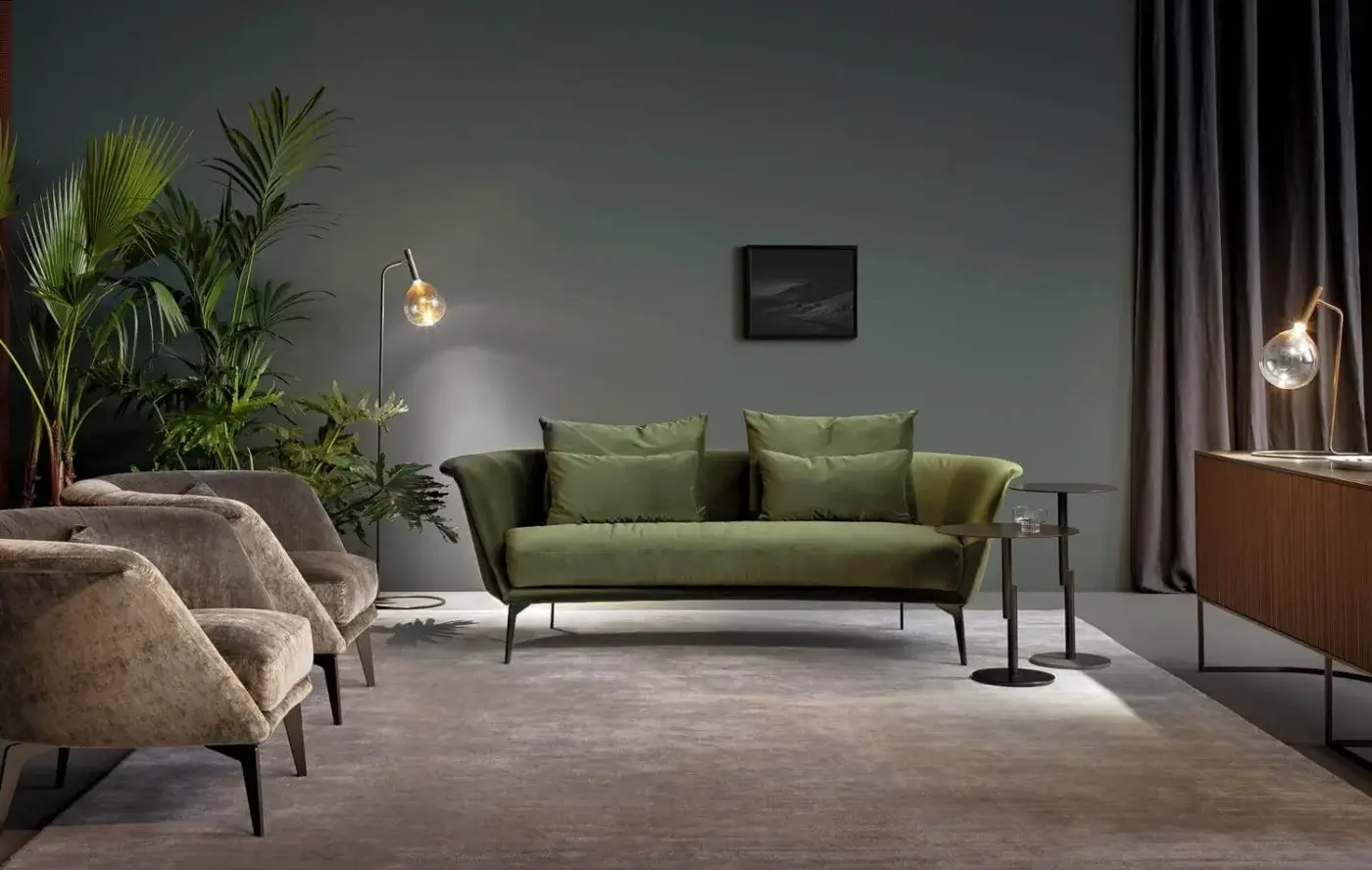 Elegant Bonaldo Innesti side table with cylindrical form in dark brown metal and matte finish