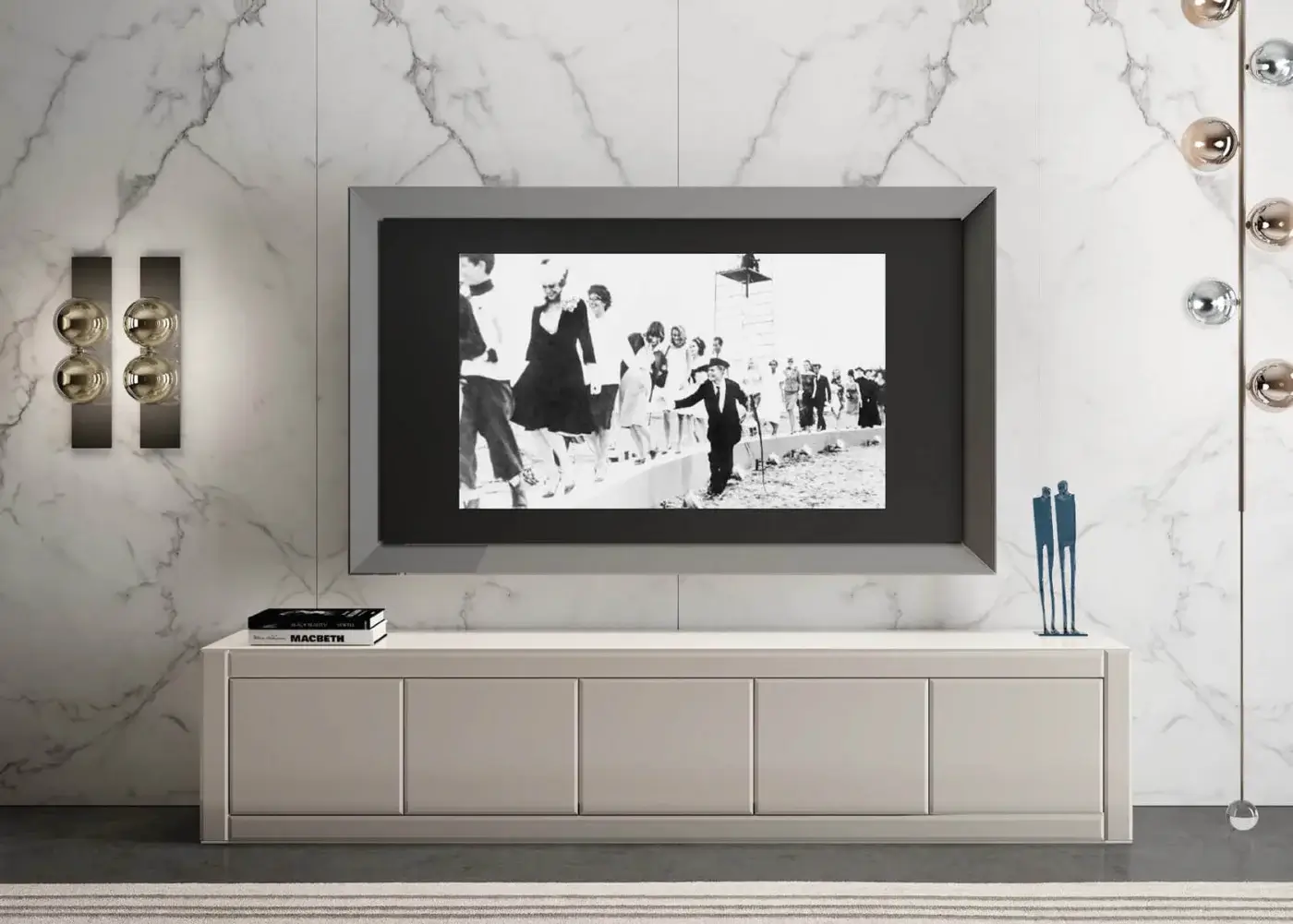 Distinguished Reflex Avantgarde sideboard with shiny lacquered wood and push-pull opening doors in a matte finish