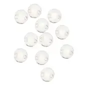 Glass globe lights, clear finish, clustered arrangement, warm LED illumination, minimalist design, white background, diffused lighting.