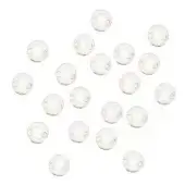 Glass sphere light fixtures, clear with warm filament, arranged in a starburst pattern against a white backdrop.