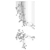 Network diagram grayscale, interconnected circles with varying sizes, divided into upper converging and lower dense sections, minimalist data visualization.