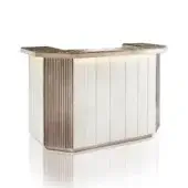 Superior DV Home Collection Charlotte bar with multilayer structure veneered in Ebano Macassar matt lacquered leather and shaded glossy stainless steel inserts