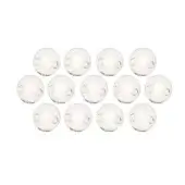 Glass sphere pendant lights, clear finish, arranged in a 3x5 grid with warm white illumination, minimalist modern design.