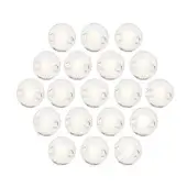 Glass globe light fixtures, clear glass, circular arrangement, warm filament bulbs, metal caps, white background, bright even lighting.