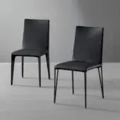 Sophisticated Bonaldo Filly chair with black fabric upholstery and visible metal legs embodies aesthetic perfection