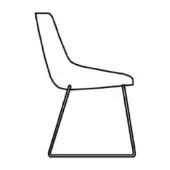 Artika Si chair, black metal frame, curved backrest, minimalist dining seat, white background, studio product shot.