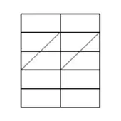 Geometric grid pattern with black diagonal lines on white background, featuring a two-row, three-column rectangular layout.