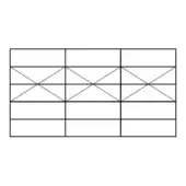 Geometric grid pattern with intersecting diagonal lines in black and white, creating a repeating rectangular cell structure.
