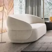 Distinguished Ditre Italia Clip sofa with enveloping comfort in light neutral textile and textured finish