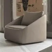 Superior Ditre Italia Bend lounge chair with muted taupe leather-like upholstery and matte finish