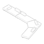 Modular sofa line drawing, white background, rectangular cushions, angular arrangement, cylindrical legs, minimalist contemporary design.