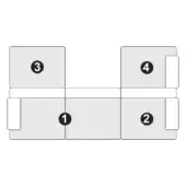 Graphic layout with numbered gray rectangles arranged in a 2x2 grid on a white background, labeled “leros – comp 4b”.