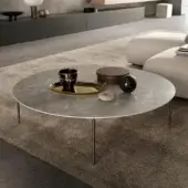 Superior Presotto Darwin coffee table with a glossy marble effect top and dark bronze metal legs