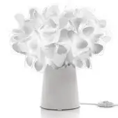 Superior Slamp Clizia table lamp handcrafted in translucent Lentiflex® with a voluminous form and matte white base
