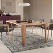 Distinguished Presotto Terra table crafted in Earth Antique Oak solid wood with natural matte finish and geometric legs