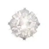 Veli Prisma M ceiling light, silver metallic, spherical layered design with glossy finish and radiating curved elements.