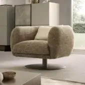 Superior Presotto Bali lounge chair with textured brown textile and refined Peltro painted base
