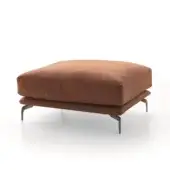Superior Ditre Italia Krisby ottoman with smooth matte brown leather upholstery and slender metal alloy legs