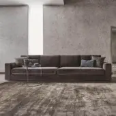 Superior Ditre Italia Loman sofa with deep brown textile and metal accessories in lacquer finishes