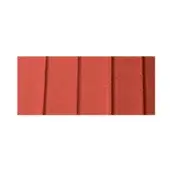 Terracotta roofing tiles, reddish-brown matte finish, overlapping horizontal arrangement creating a ridged, granular texture with consistent spacing.
