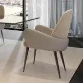 Exceptional Reflex Atlantic chair with two-tone fabric upholstery and wooden legs crafted in Italy