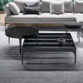 Distinguished Bonaldo Passy coffee table with bronzed glass and metal chessboard base in bronze plus metal finish