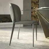 Distinguished Cattelan Italia Nancy chair with uniform gray leather-like material and subtle stitching details